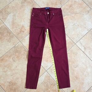 Celebrity Blues Burgundy Skinny Jeans Size 6